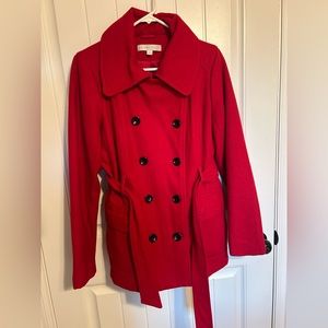 New York & Company Red PeaCoat Size M